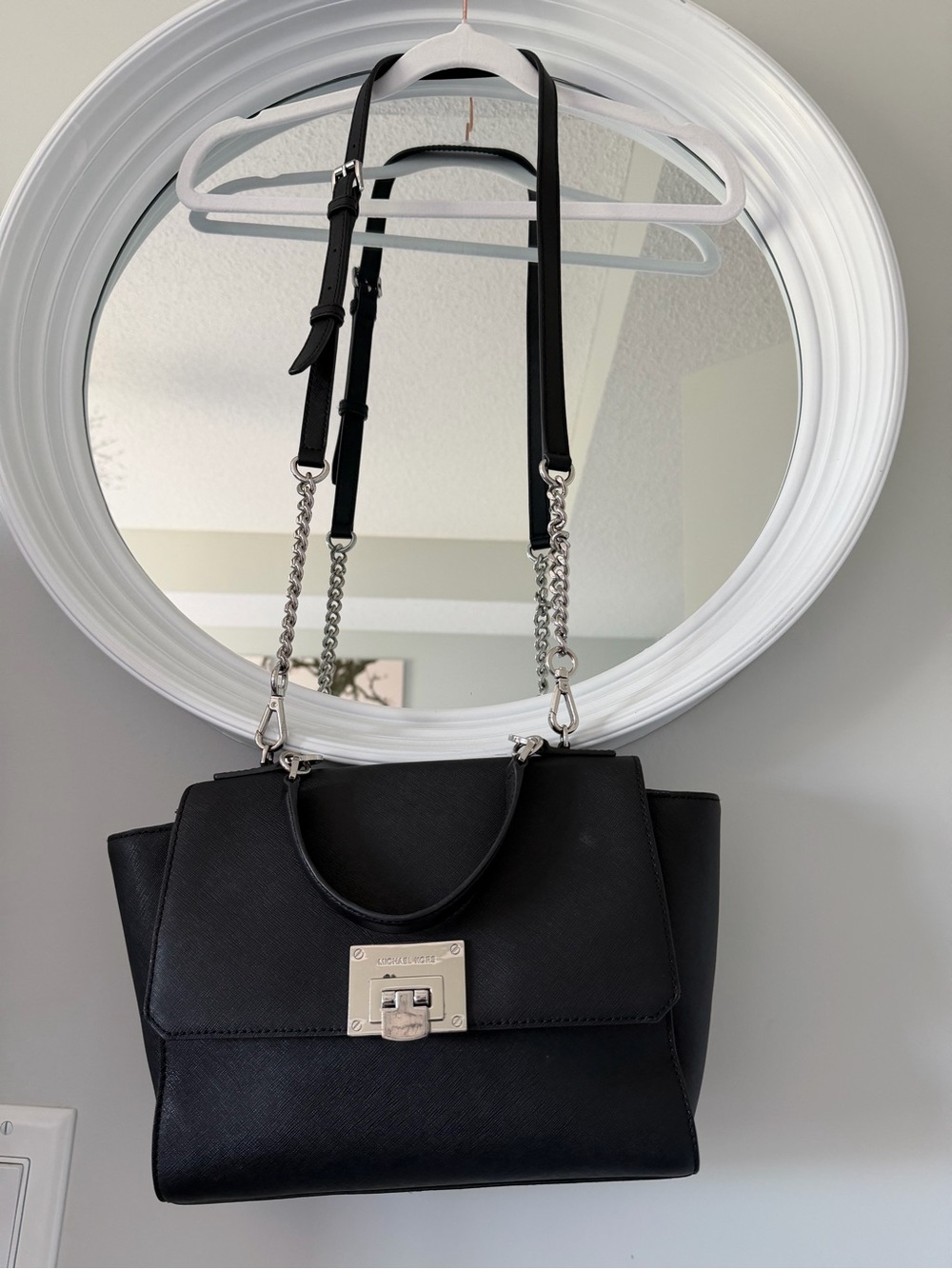 Michael Kors Black Saffiano Leather Satchel Handbag - Immaculate Interior!